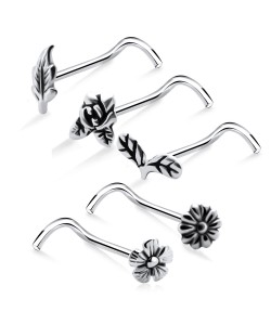 5 Silver Nose Stud Sets NSK-SET-09